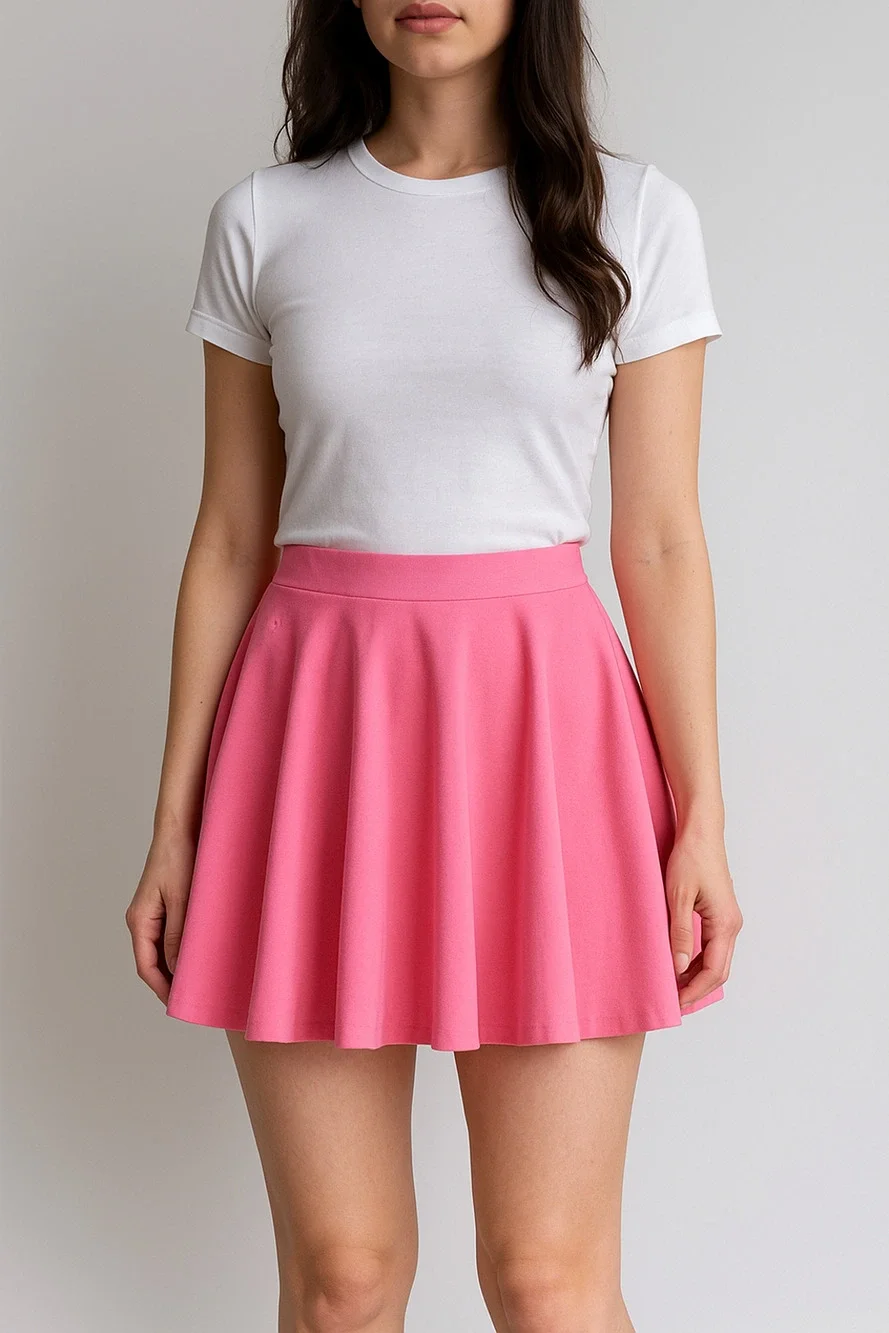 Ralph Lauren Pink Ponte Circle Skirt XL Barbicore Y2K Romantic Preppy Twee